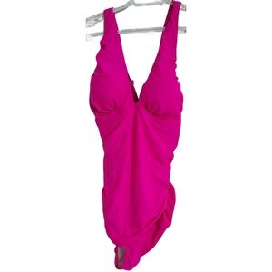 You Di An Women's Swimsuit XL Pink One Piece Crisscross Straps Adjustable